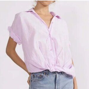 Anthropologie Stateside Lilac Purple Twist Tie-Front Shirt Size L